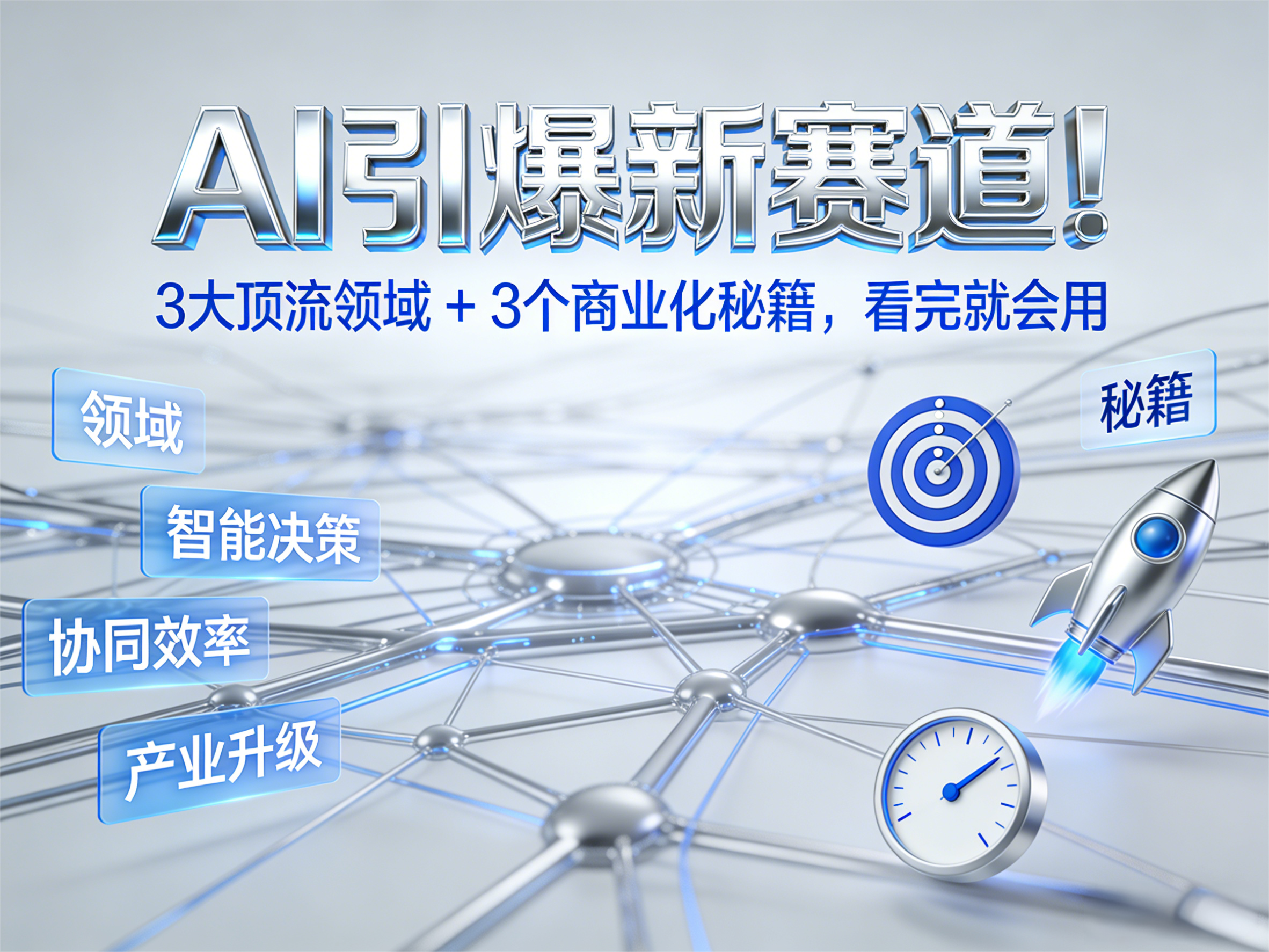 AI 引爆新赛道！3 大顶流领域 + 3 个商业化秘籍，看完就会用。